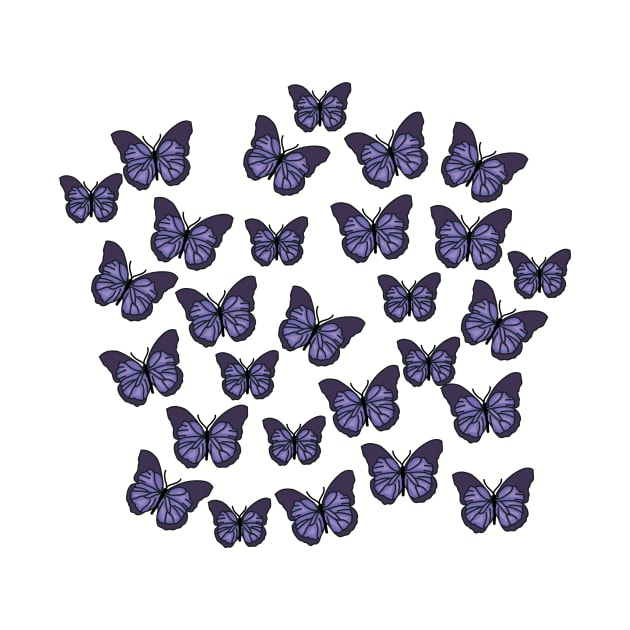 Aesthetic Purple Butterflies by courtneylgraben