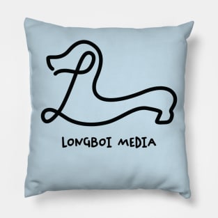 Longboi Media Logo (black) Pillow