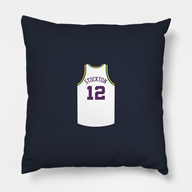 John Stockton Utah Jersey Qiangy Pillow by qiangdade