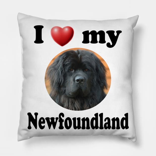 I Love My Newfoundland Pillow by Naves