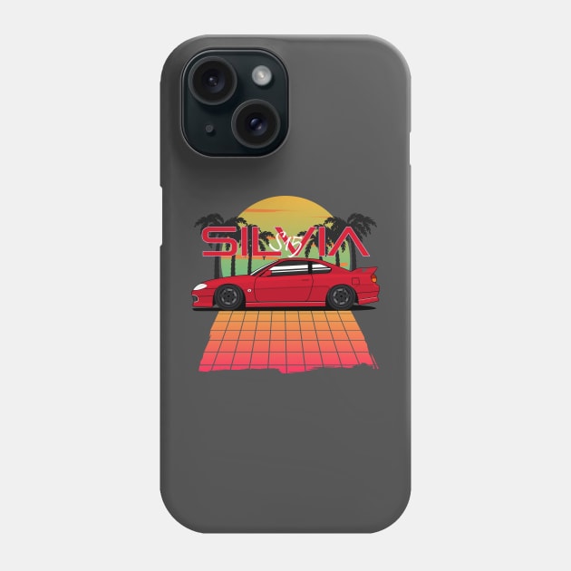 Silvia S15 Retro Wave Style Phone Case by masjestudio