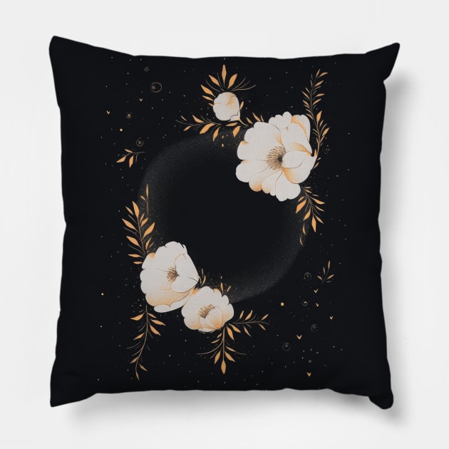 Galaxy Flowers Pillow by Sheptylevskyi