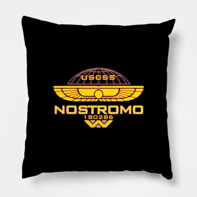 Nostromo Weyland Logo Alien Pillow by joeysartworld