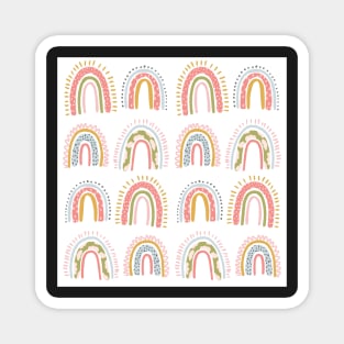 cute boho rainbow pattern white Magnet