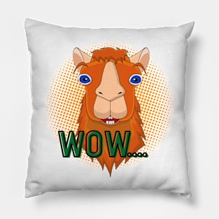 WOW Llama Art Pillow