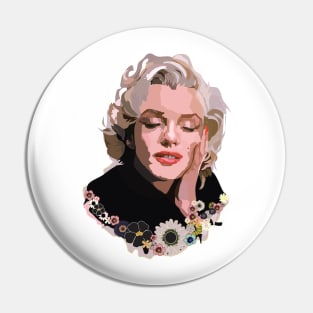 Marilyn Monroe with Flowers Pin