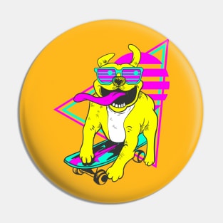 RETRO PIT BULL ON SKATES BOARD Pin