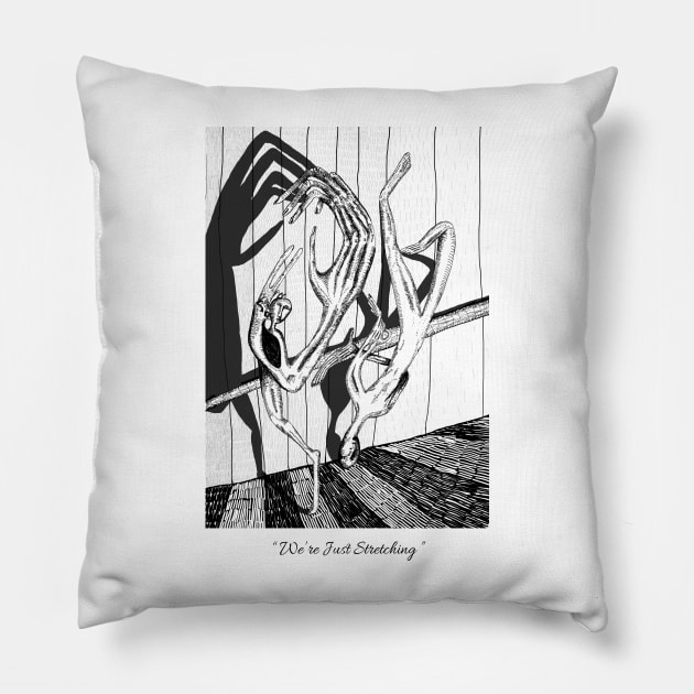 Dancers stretching Pillow by MelissaChalhoub