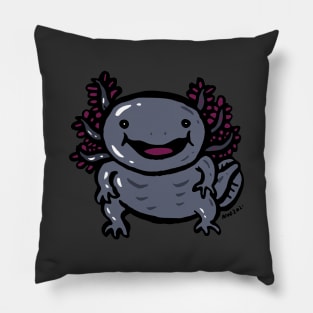 Black axolotl smile Pillow