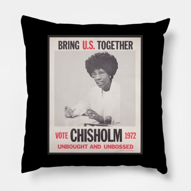 Shirley Chisholm presidential campaign poster, Black History, Black Woman Pillow by UrbanLifeApparel