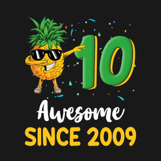 10th Birthday Pineapple Dabbing 10 Years Old T-Shirt