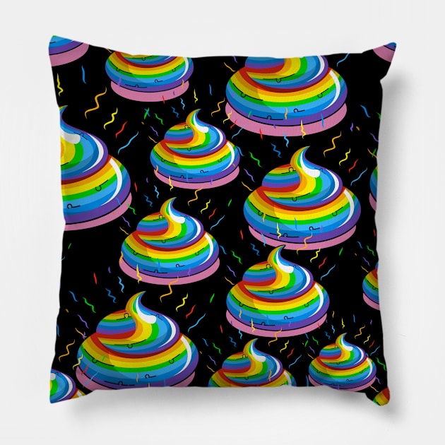 Rainbow Poo Party - Magical Unicorn Pillow by SzlagRPG