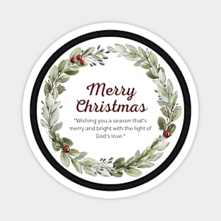 Merry Christmas Round Sticker 34 Magnet