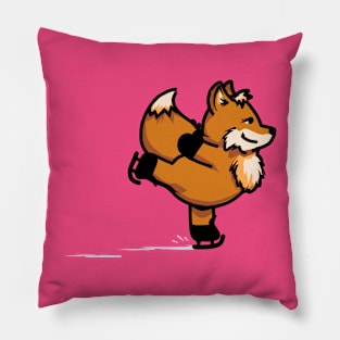 Fox on figure skates Pillow