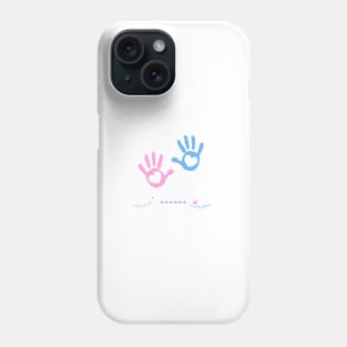 Twin baby girl and boy hand print arrival Phone Case