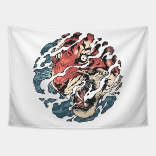 Japanese tiger tattoo art Tapestry