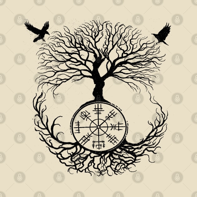 Sacred Yggdrasil Tree and Ravens of Odin Viking Rune by AltrusianGrace