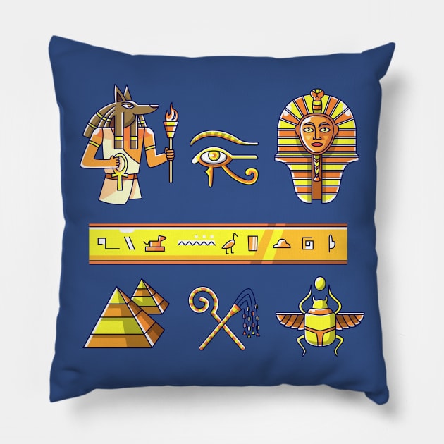 Egyptian Symbol Pillow by Mako Design 