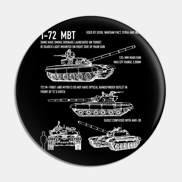 T 72 Russian Army Tank Mbt Blueprint T 72 Tank Pin Teepublic