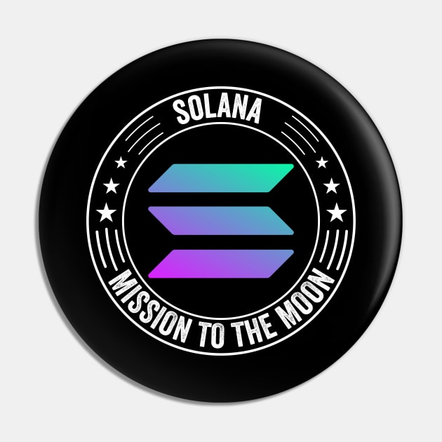 Vintage Solana Coin To The Moon Crypto Token Cryptocurrency Wallet Birthday Gift For Men Women Kids Pin by Thingking About