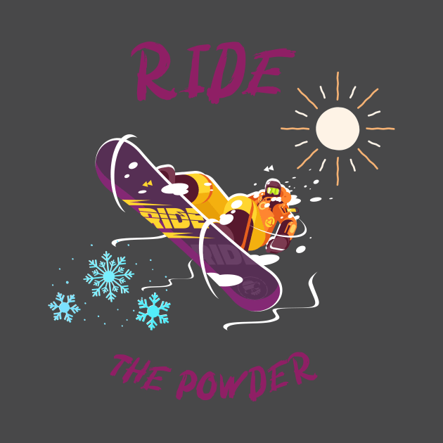 Ride the powder snowboarding by NinaJ