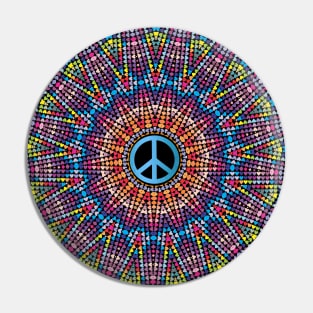 PEACE Sign Kaleidoscope Art Pin