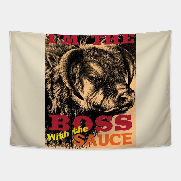 BBQ Bull Tapestry by Kimikim