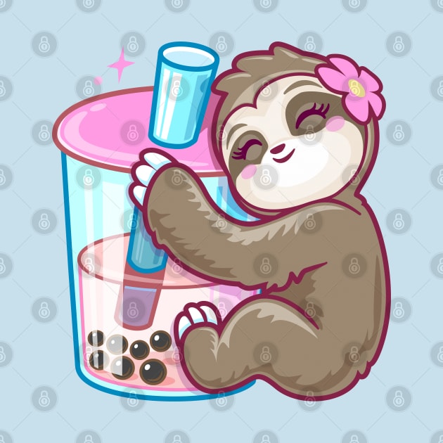 Boba Tea Kawaii Sloth Kawaii Girls Anime by PnJ