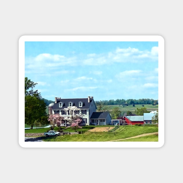 Lancaster PA - Family Farm In Spring Magnet by SusanSavad