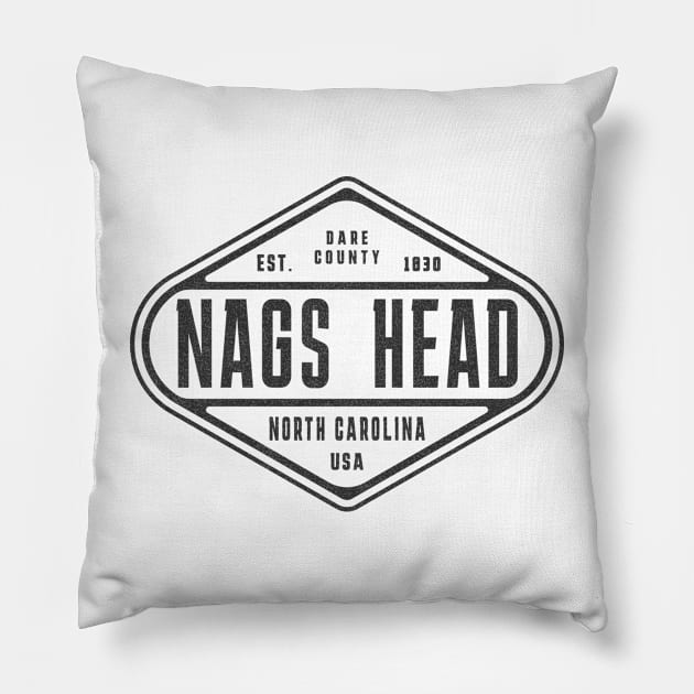 Nags Head, NC Summertime Weathered Sign Pillow by Contentarama