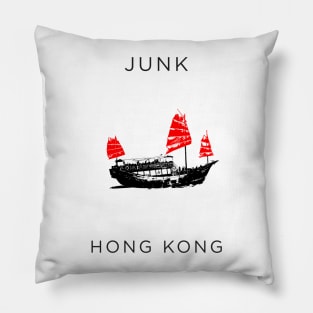 Old Junk Sailing Boat Experince The Yesteryear of Hong Kong Pillow