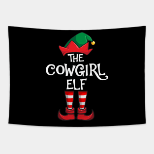 Cowgirl Elf Matching Family Christmas Tapestry