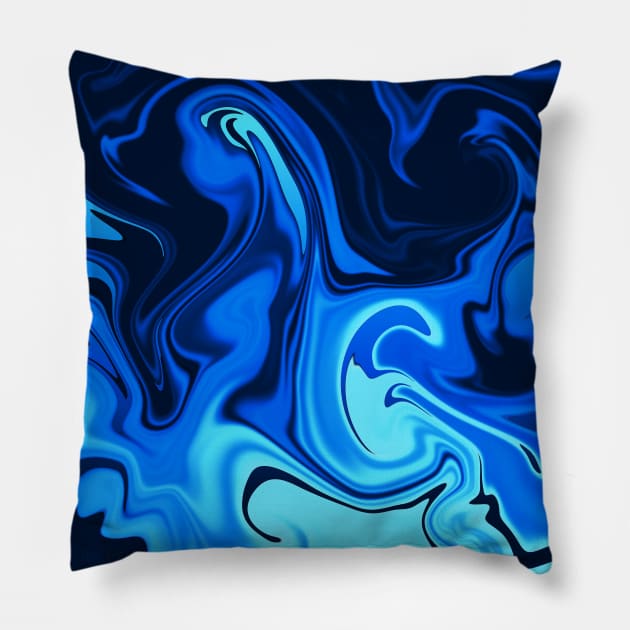 Blue silk Pillow by Sinmara