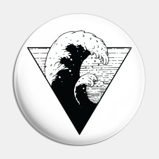 Wave Triangle black and white Illlustration sea swell Pin