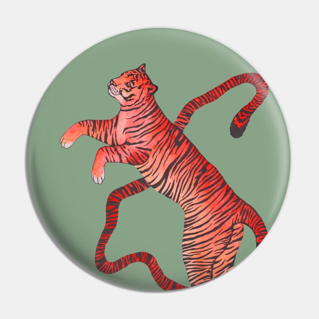 Red beautiful zodiac tiger Pin by deadblackpony