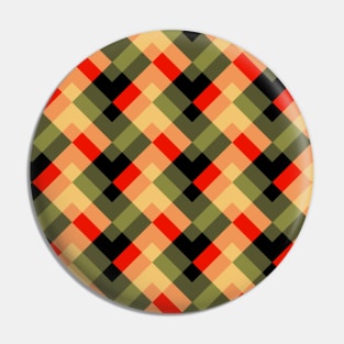 'Zagga’ - in Red, Salmon Pink, Sandy Yellow and shades of Khaki on a Black base Pin