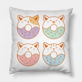 Kawaii Cute Cats Donut Lover Pillow