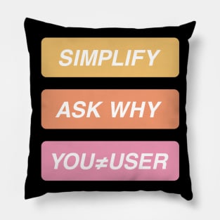 Simplify ask why you are not the user Pillow