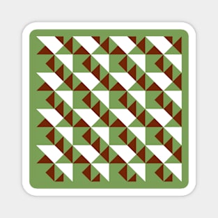 ’Zangles’ - in Apple Green and Burgundy on a White base Magnet