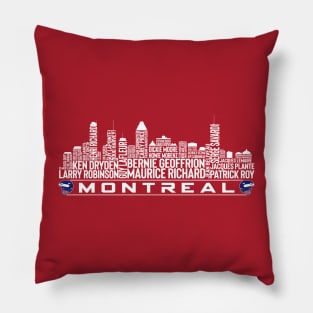 Montreal Hockey Team All Time Legends, Montreal City Skyline Pillow