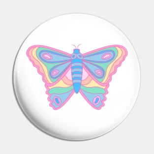 Pastel Psychedelic Moth Butterfly Pin