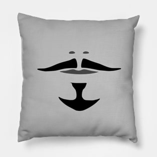 Gray and Black Aramis Musketeer Mustache and Goatee Pillow