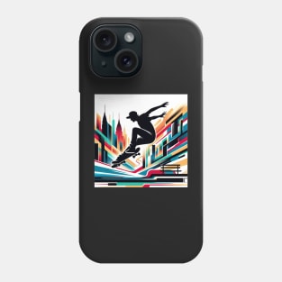 Street Leap: Silhouette Skate Against the Skyline Phone Case