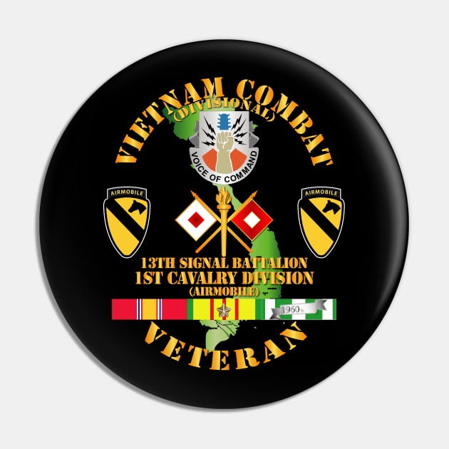 Vietnam Combat Veteran w 13 Signal Battalion DUI - 1st Cav Div Pin by twix123844