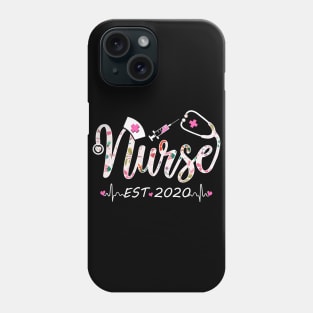 Woman Flower Nurse Est 2020 Nursing School Graduation Gift Phone Case