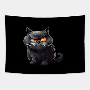 Funny Black Cat, Annoyed looking Cat Tapestry