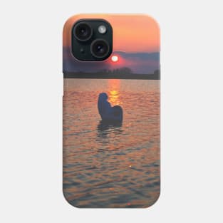 Silhouette of a Swan in the Middle of a Lake Phone Case