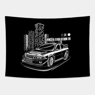 Lancer Evolution VI - White Print Tapestry