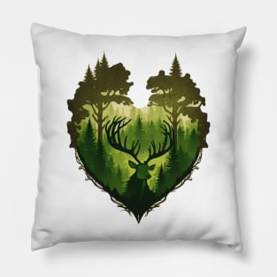 Nature Lover Deer - Designs for a Green Future and Hunters Pillow