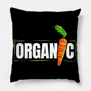 Organic Carrot Logo For Going Vegan Pillow